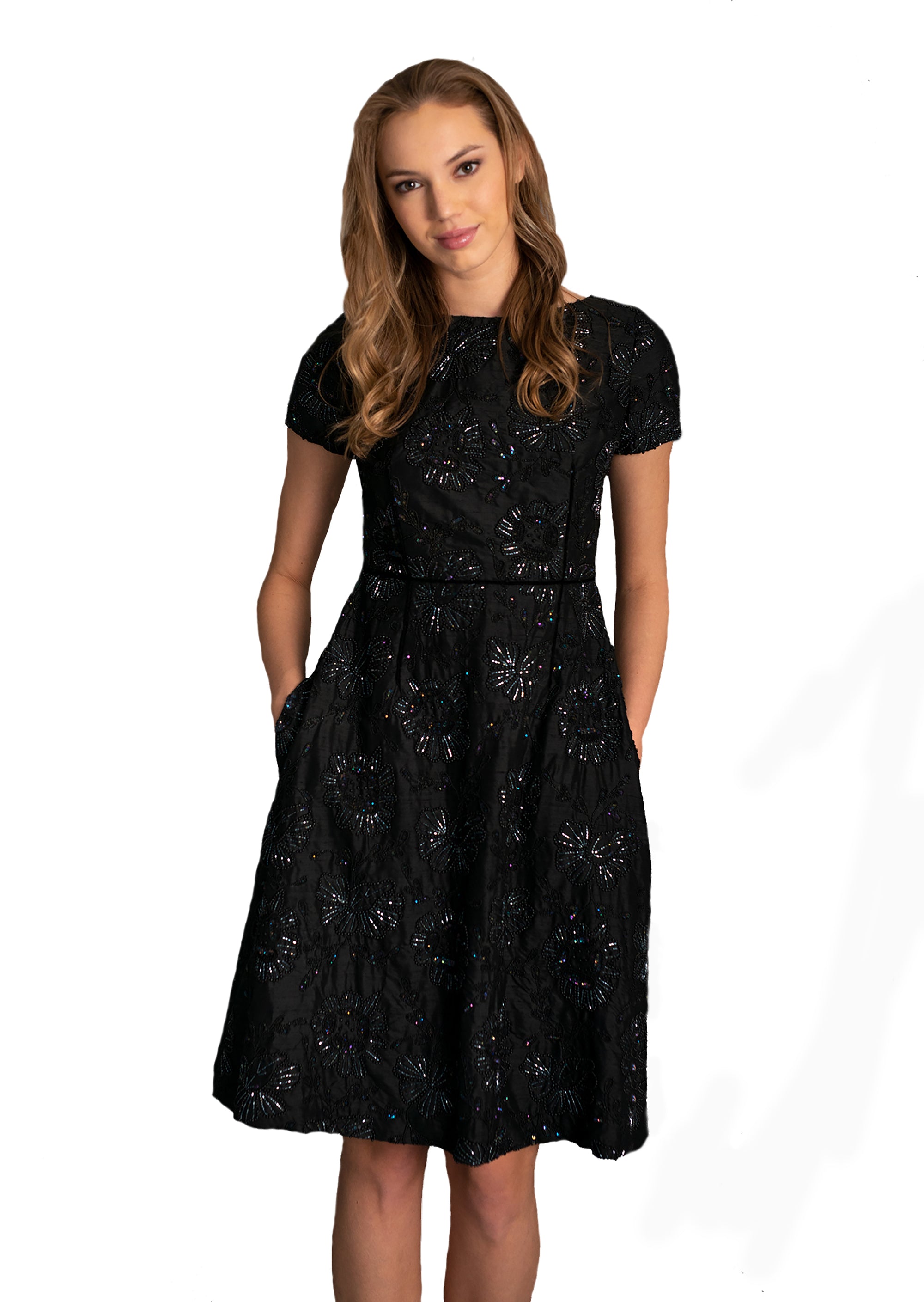 Women's Formal A-Line Pockets Dress | Farah Naz New York