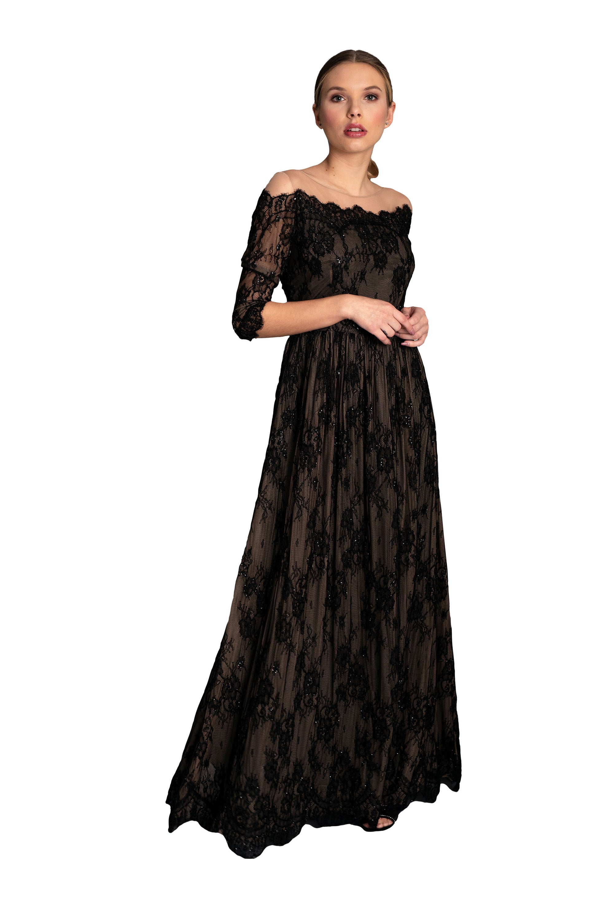 Chantilly Lace Gown For Women | Farah Naz New York