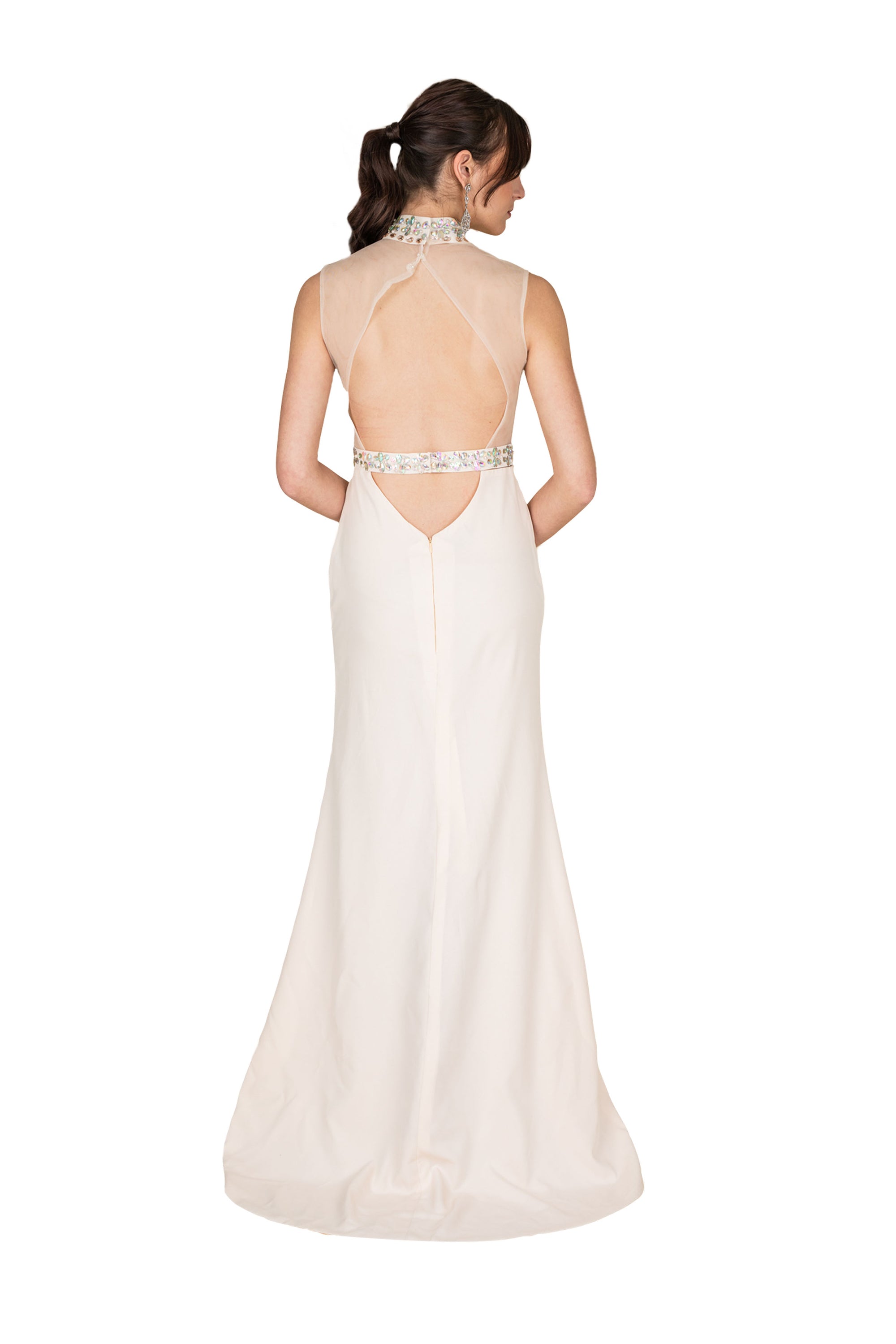 High Neck Floor Length Formal Dress