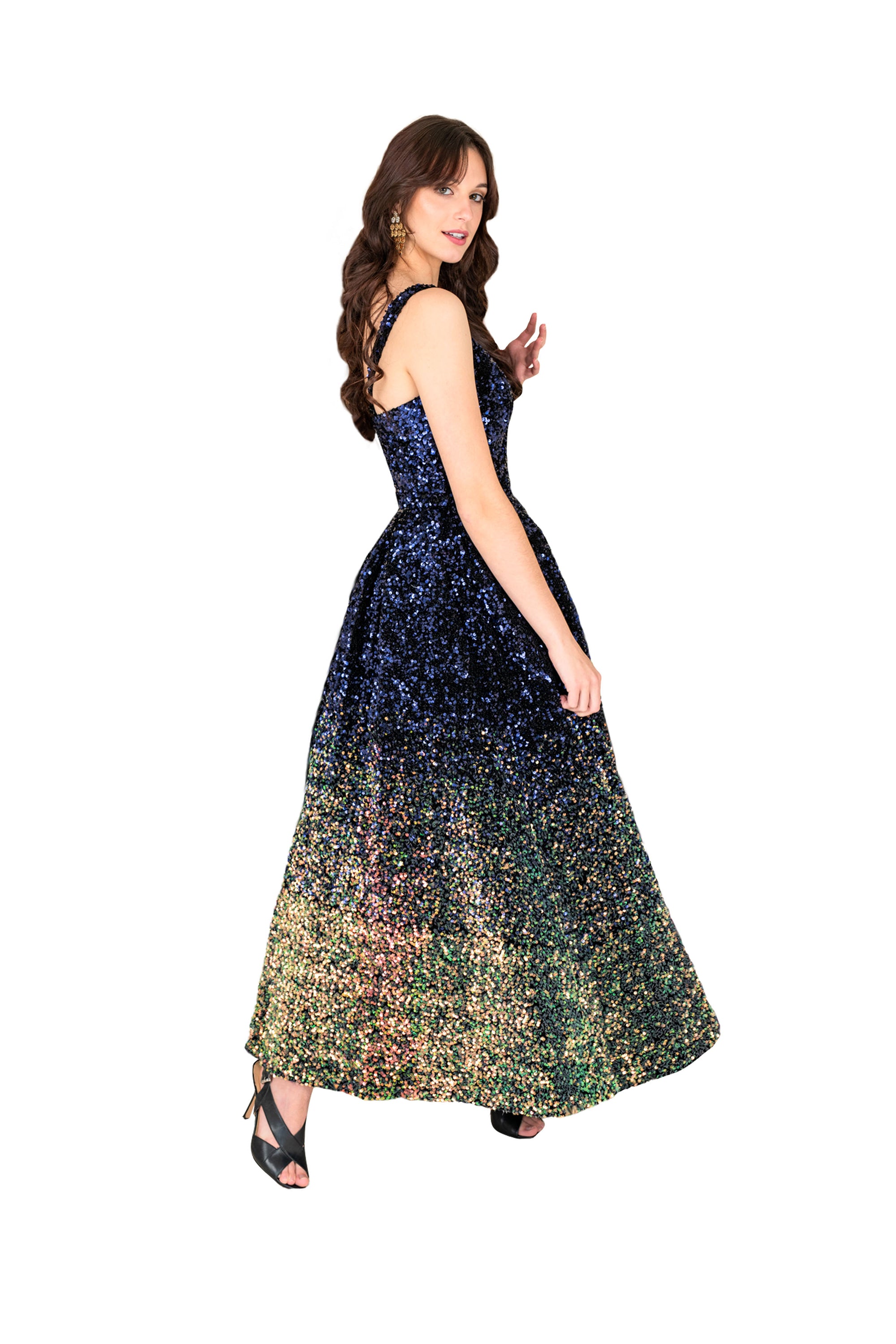 Sequins Fit & Flare Straps Dress