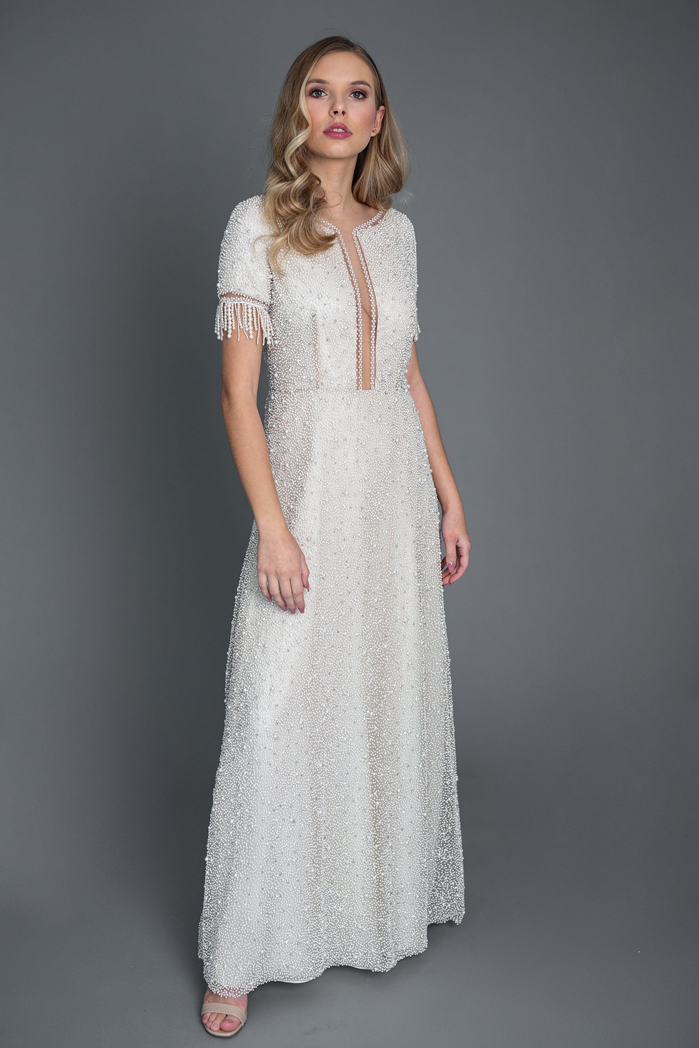 pearl dresses women All-Over Pearl Gown – Timeless Elegance