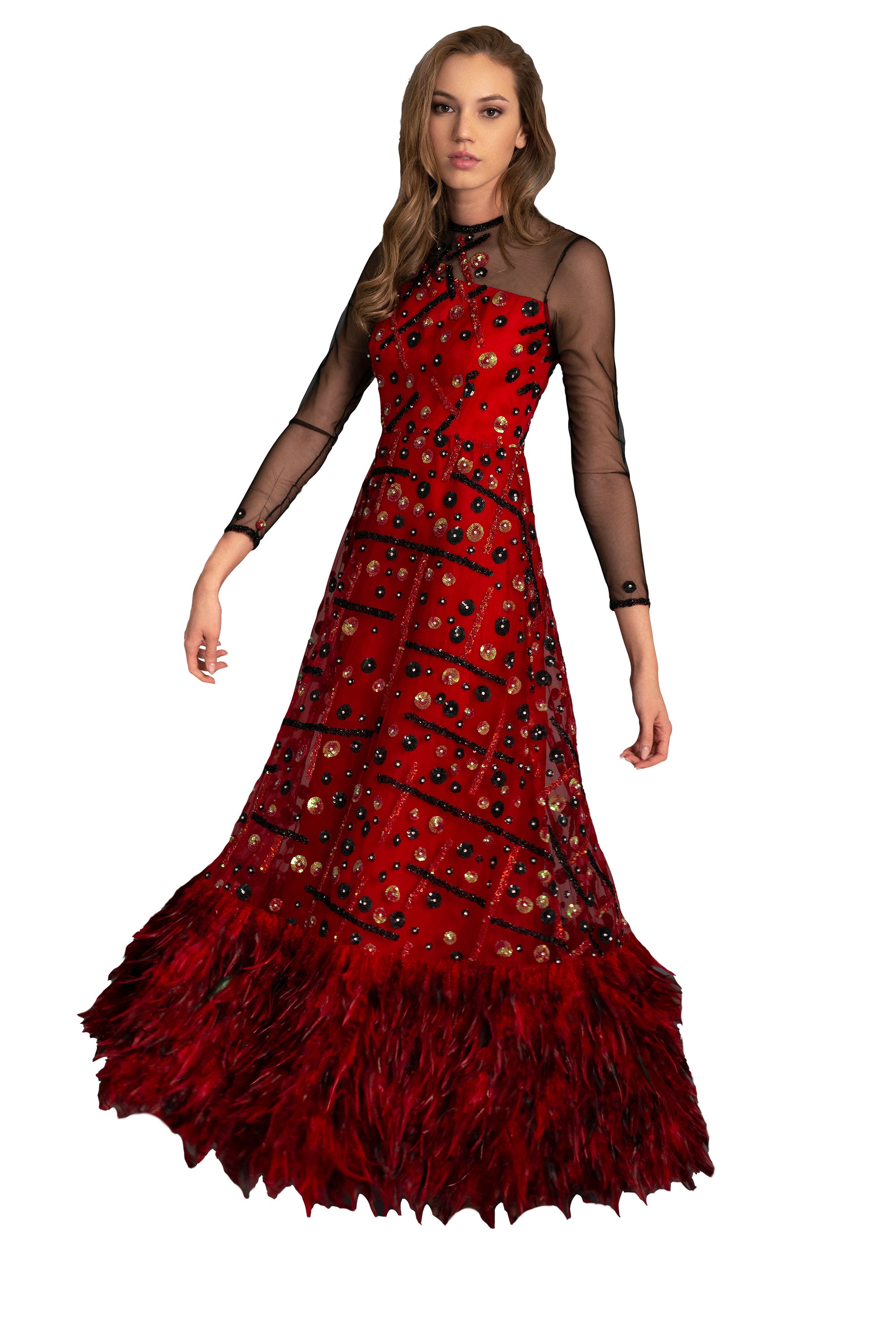 A-line Floor Length Gown Women Dress | Farah Naz New York