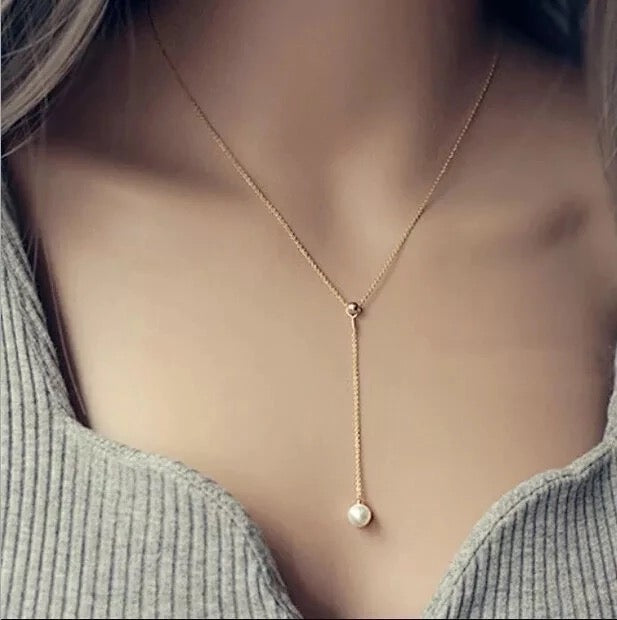 Freshwater Pearl Drop Necklace – Elegant Jewelry | Farahnaz NY 