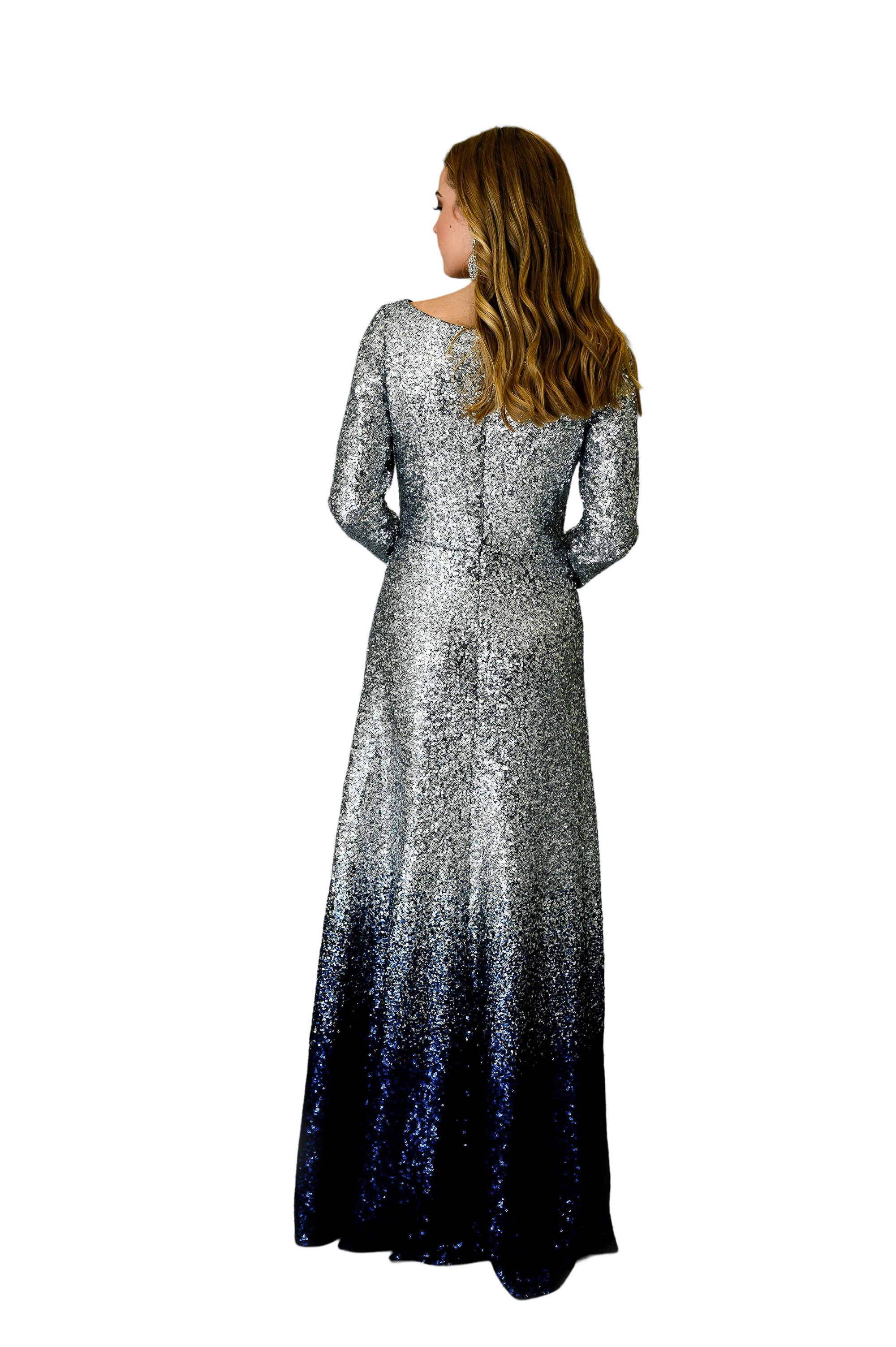 Front Slit Sequins Gown For Women | Farah Naz New York