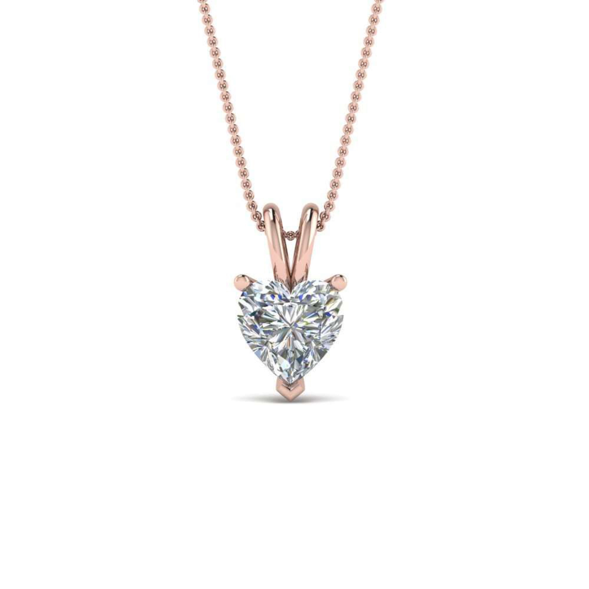 Heart Shape Zircon Pendant Necklace For Women | Farah Naz New York