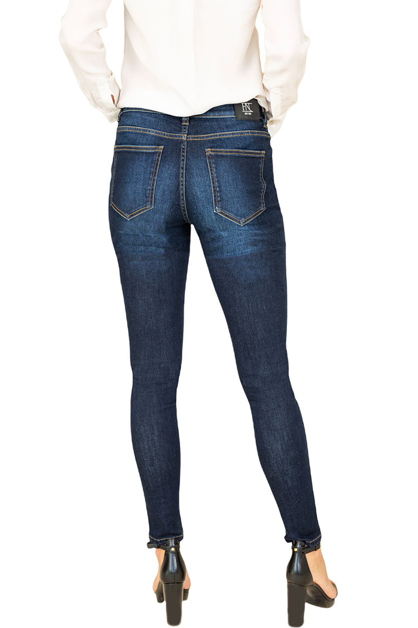 Women\'s high-rise skinny recycled jeans | FN New York – FARAH NAZ New York