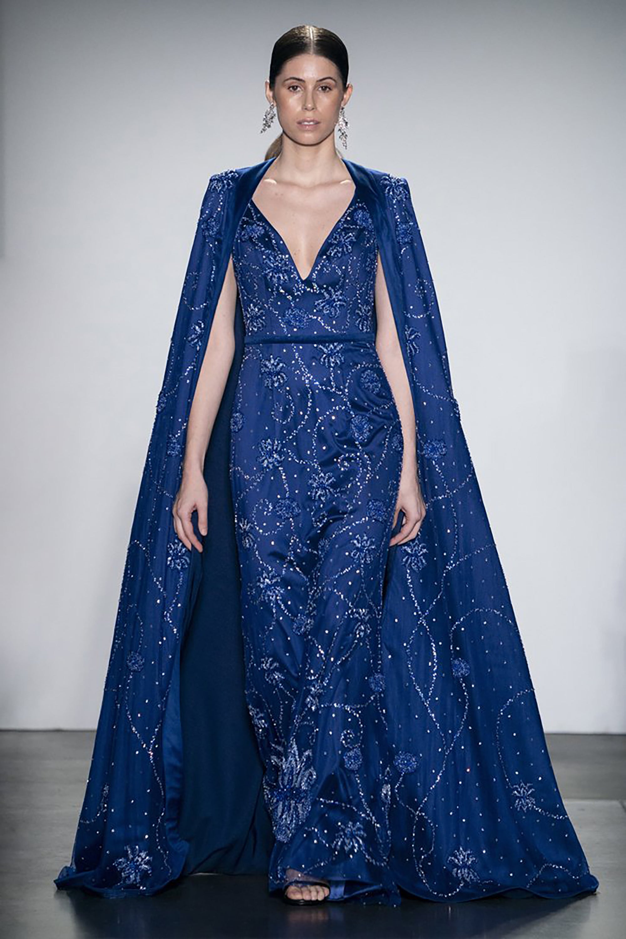 Shawl Fitted Gown | Farah Naz New York