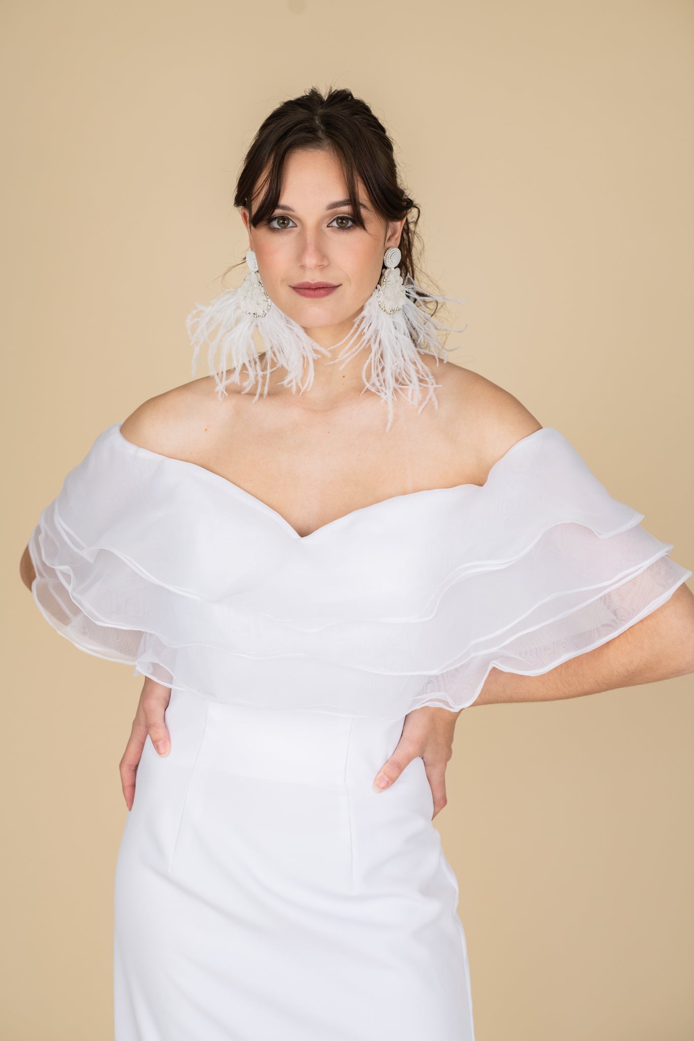 Shoulder less Train Gown | Farah Naz New York
