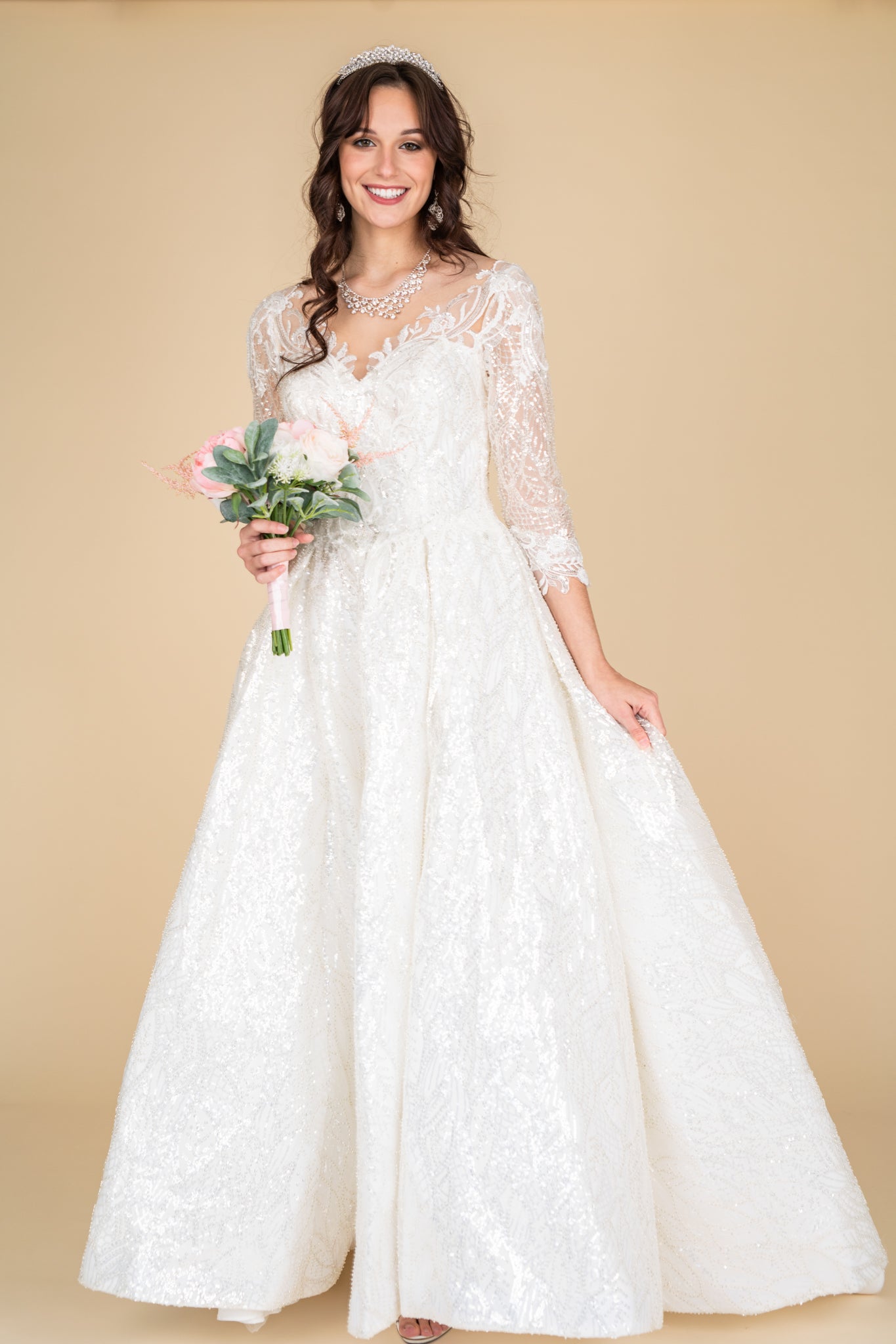 Bridal Wedding Dresses  Couture Gowns | Farahnaz NY 10 / Bright Ivory
