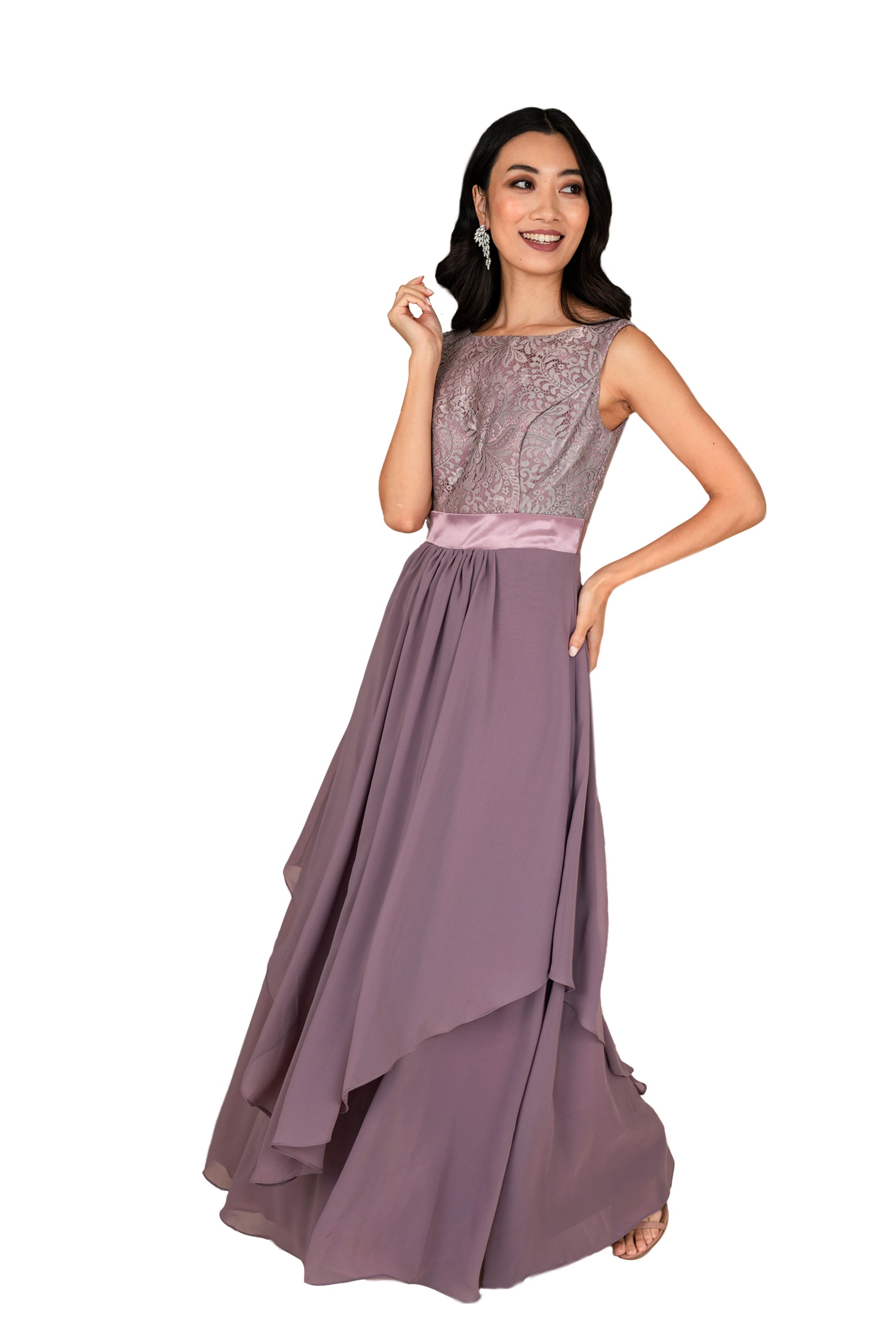 Women Chiffon Double Layers Gown | Farah Naz New York