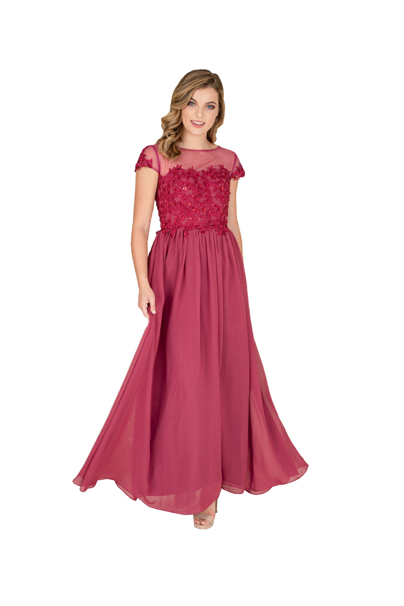 Chiffon Flare Formal Gown – Elegant Evening Dress | Farahnaz