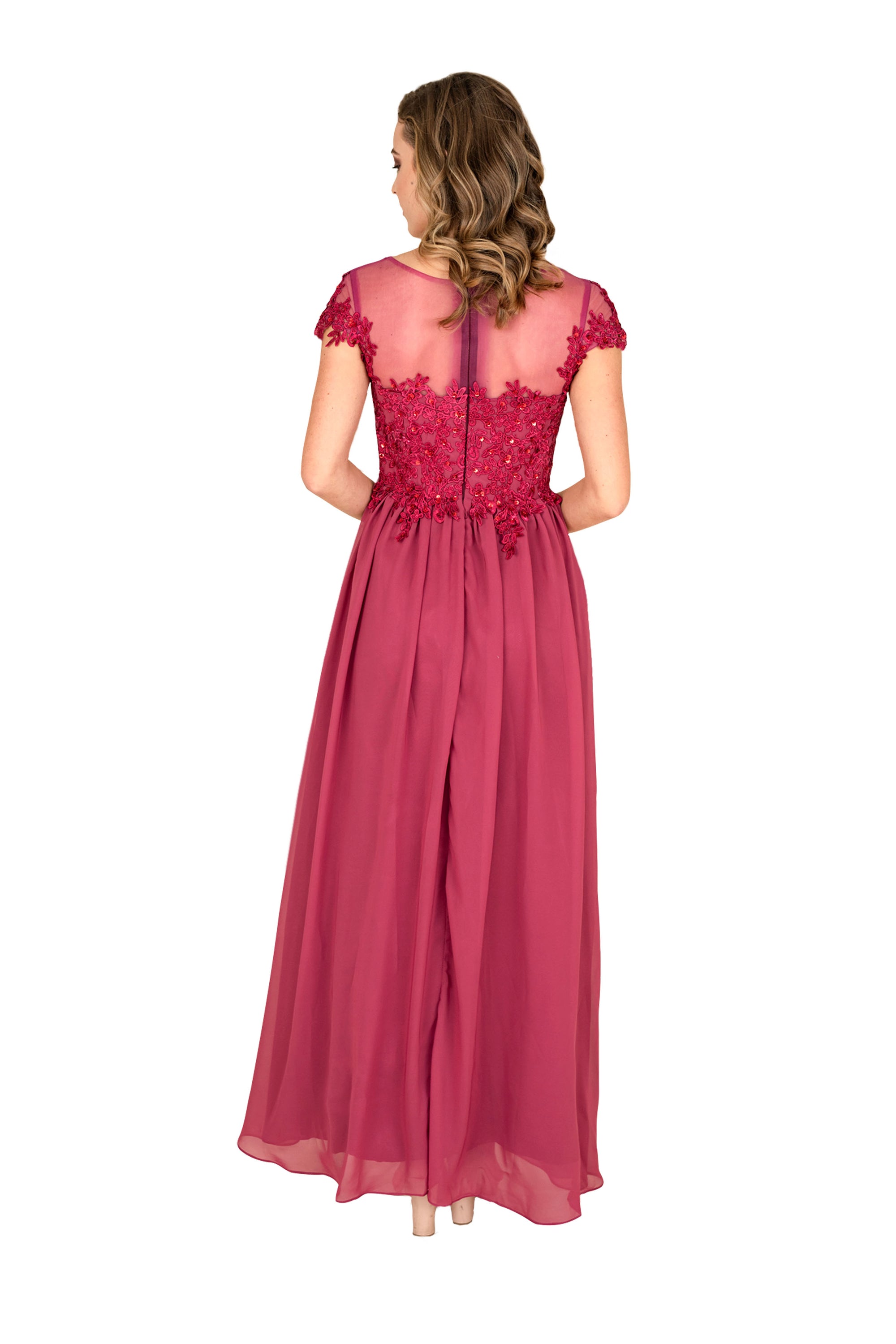 Women Chiffon Flare Formal Gown | Farah Naz New York