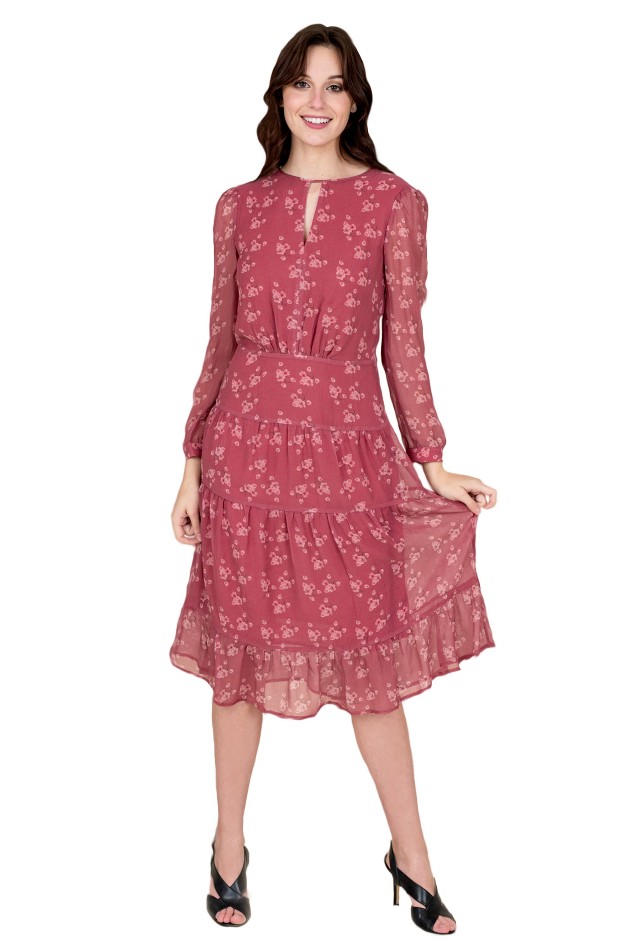 Women Floral Fit and Flare Dress | Farah Naz New York