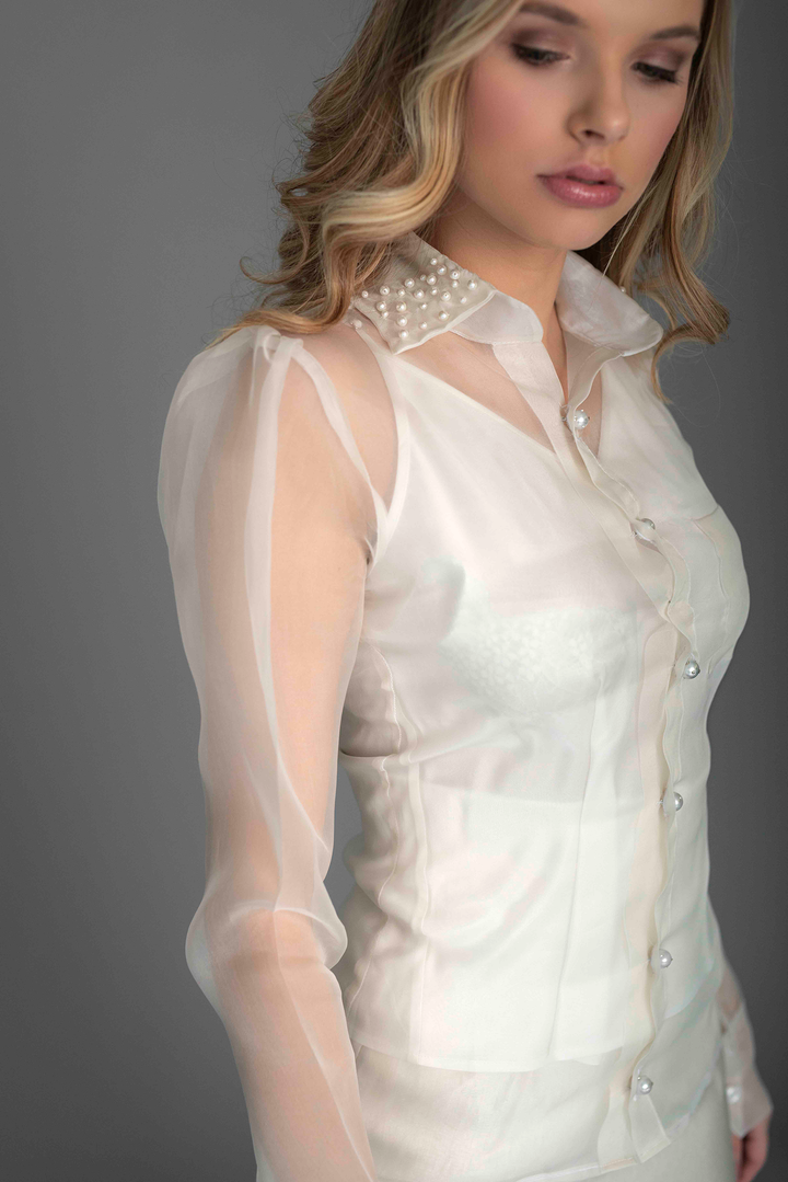 Silk and Pearls: Unveiling the Exquisite Craftsmanship of the Organza Blouse