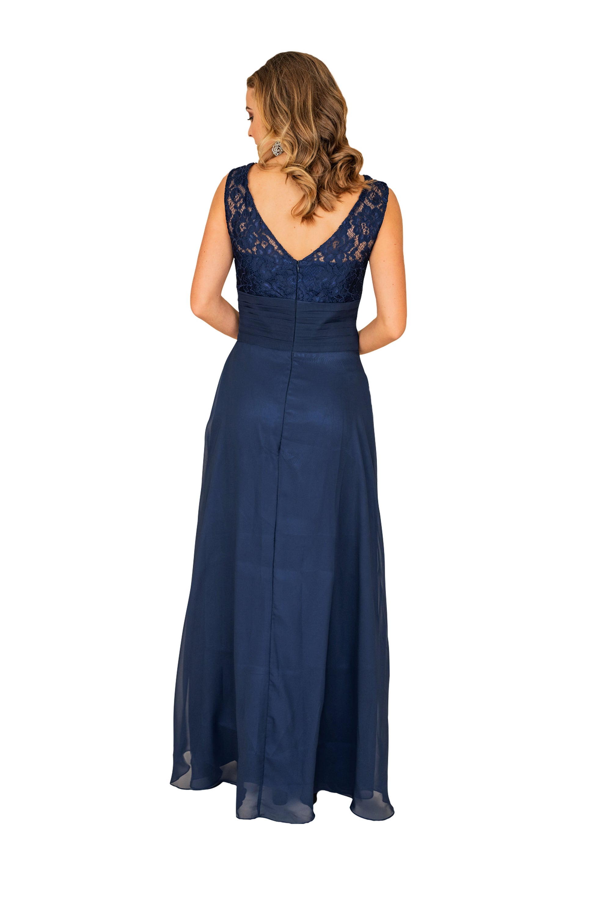 A-line Chiffon Gown Women Dress, Women's, Size: 8, Blue A-line Chiffon Gown Women Dress, Women's, Size: 8, Blue