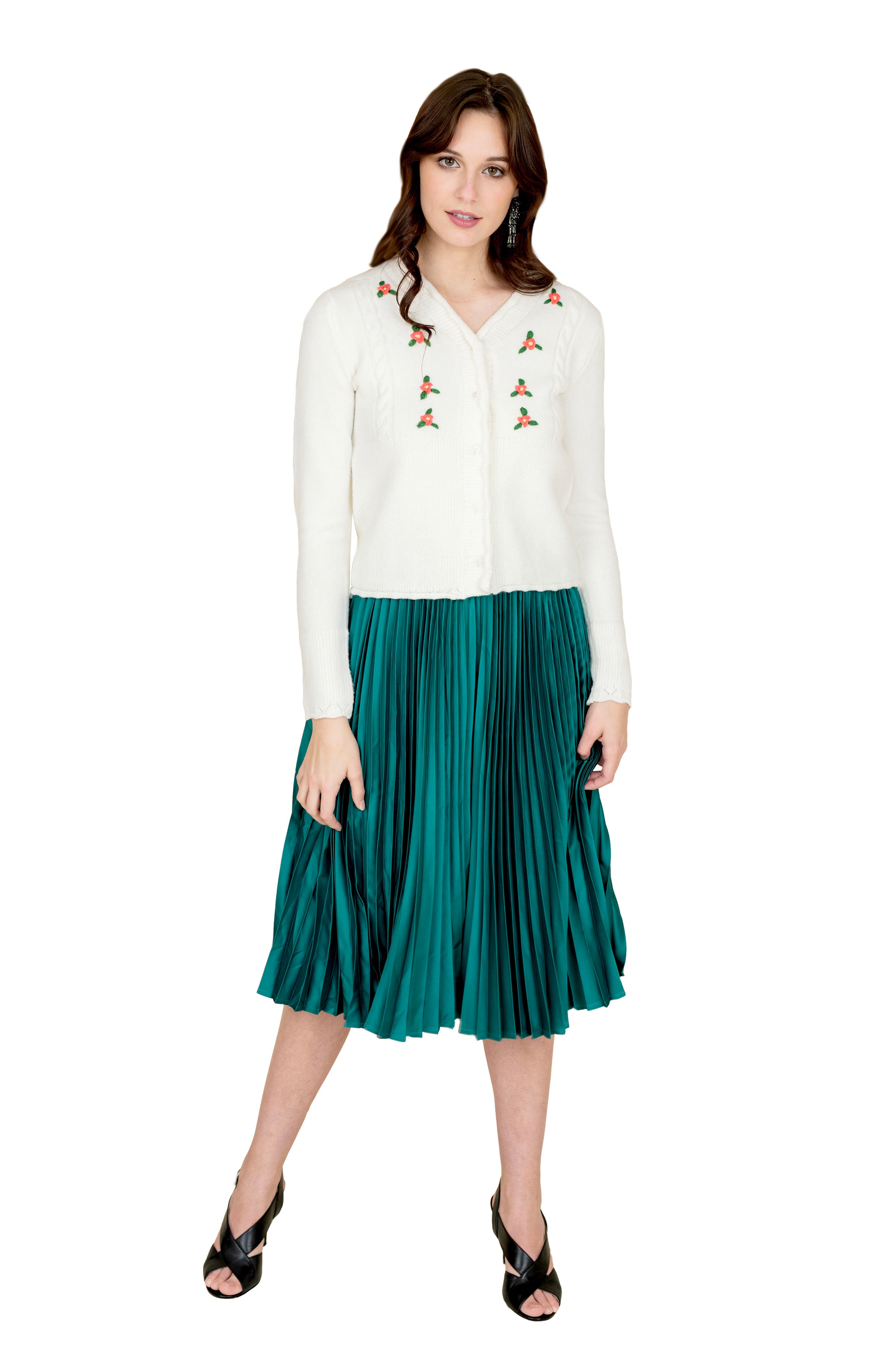 Emerald Green Pleated Skirt FN New York FARAH NAZ New York