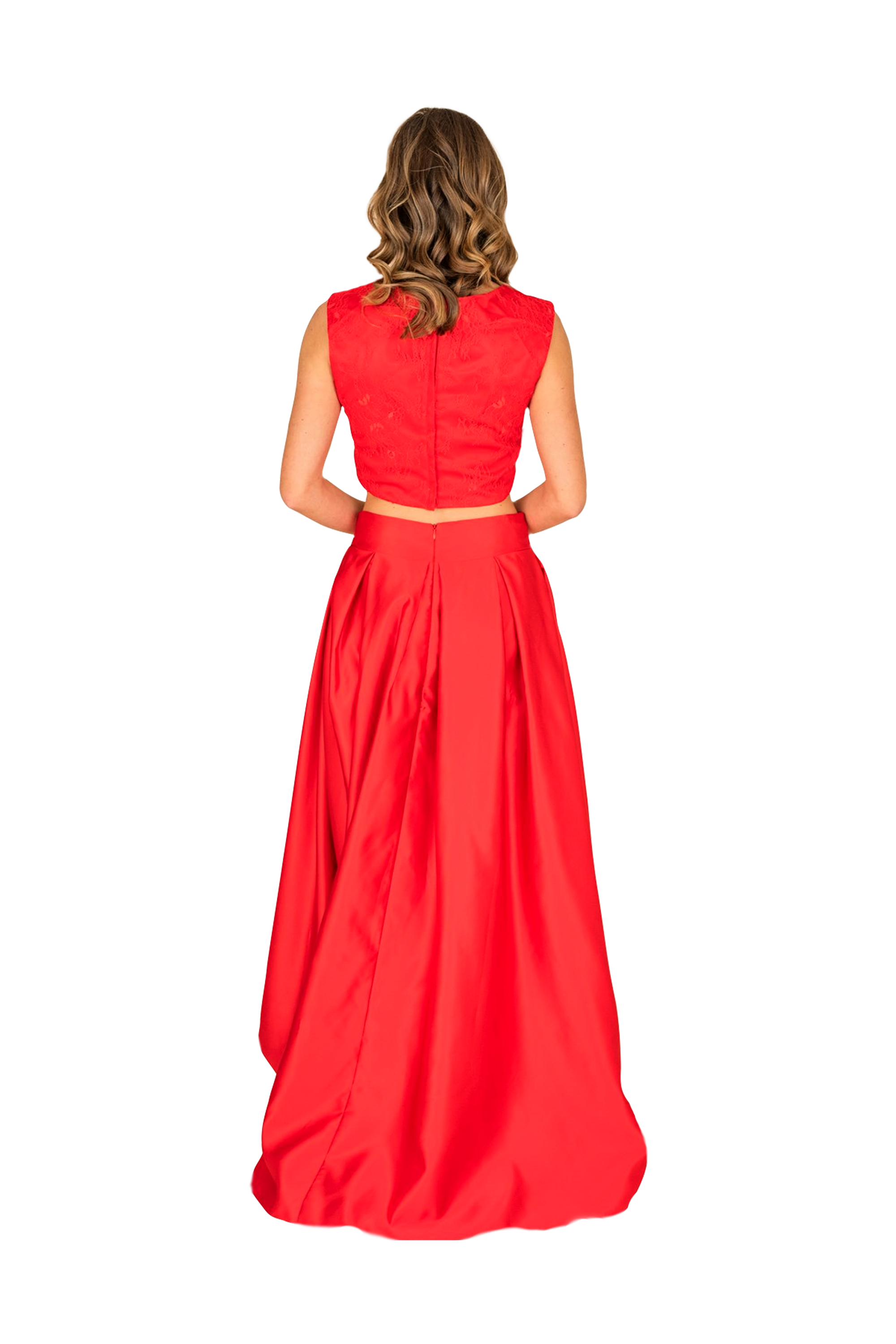 Lace Top & Train Skirt Dress Elegant 2-Piece Gown | Farahnaz NY FARAH NAZ New York Lace Top & Train Skirt Dress Elegant 2-Piece Gown | Farahnaz NY FARAH NAZ New York