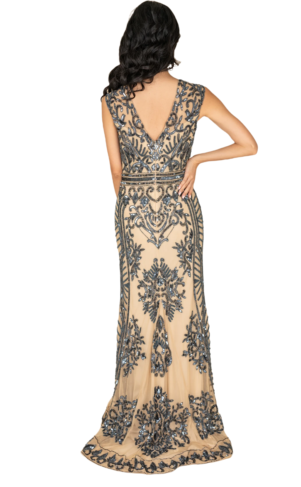 Sweep Sequined Gown