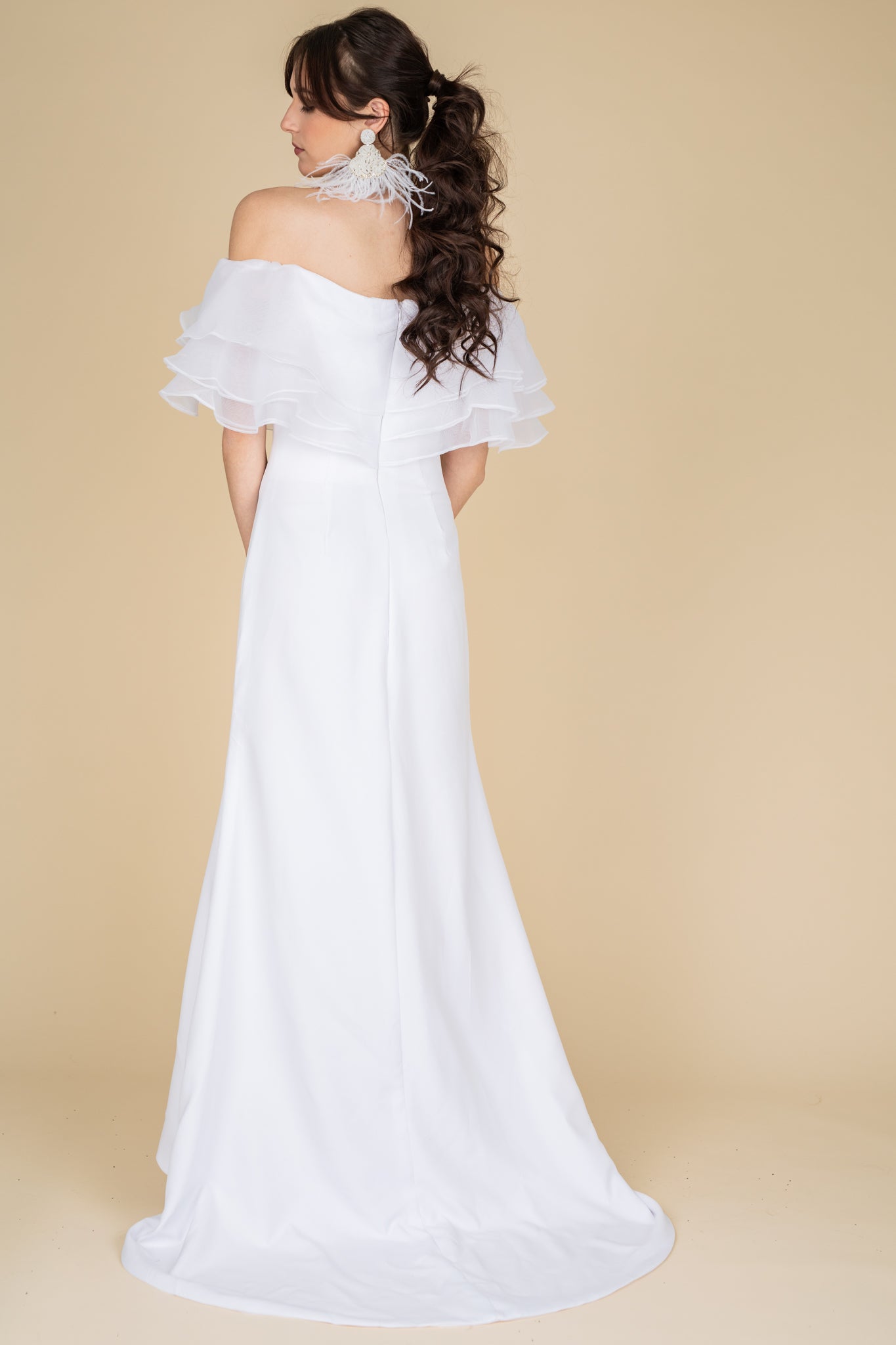 Shoulder less Train Gown | Farah Naz New York