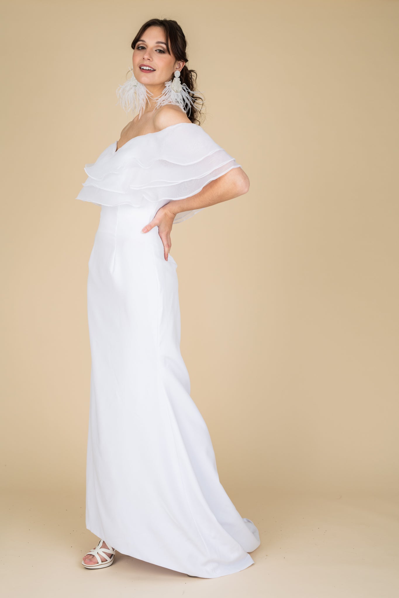 Shoulder less Train Gown | Farah Naz New York