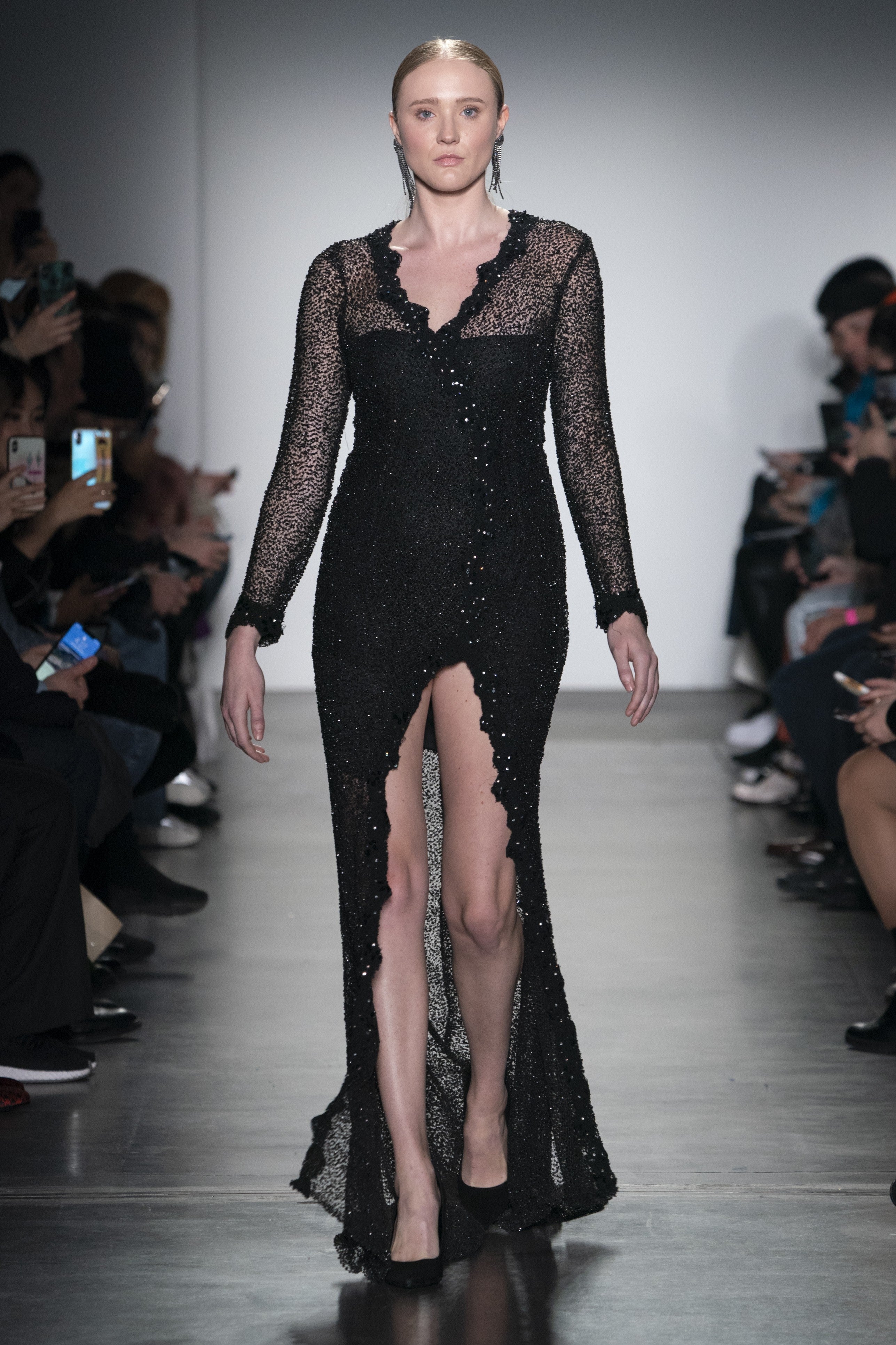Beaded Train Gown – Red Carpet Glamour