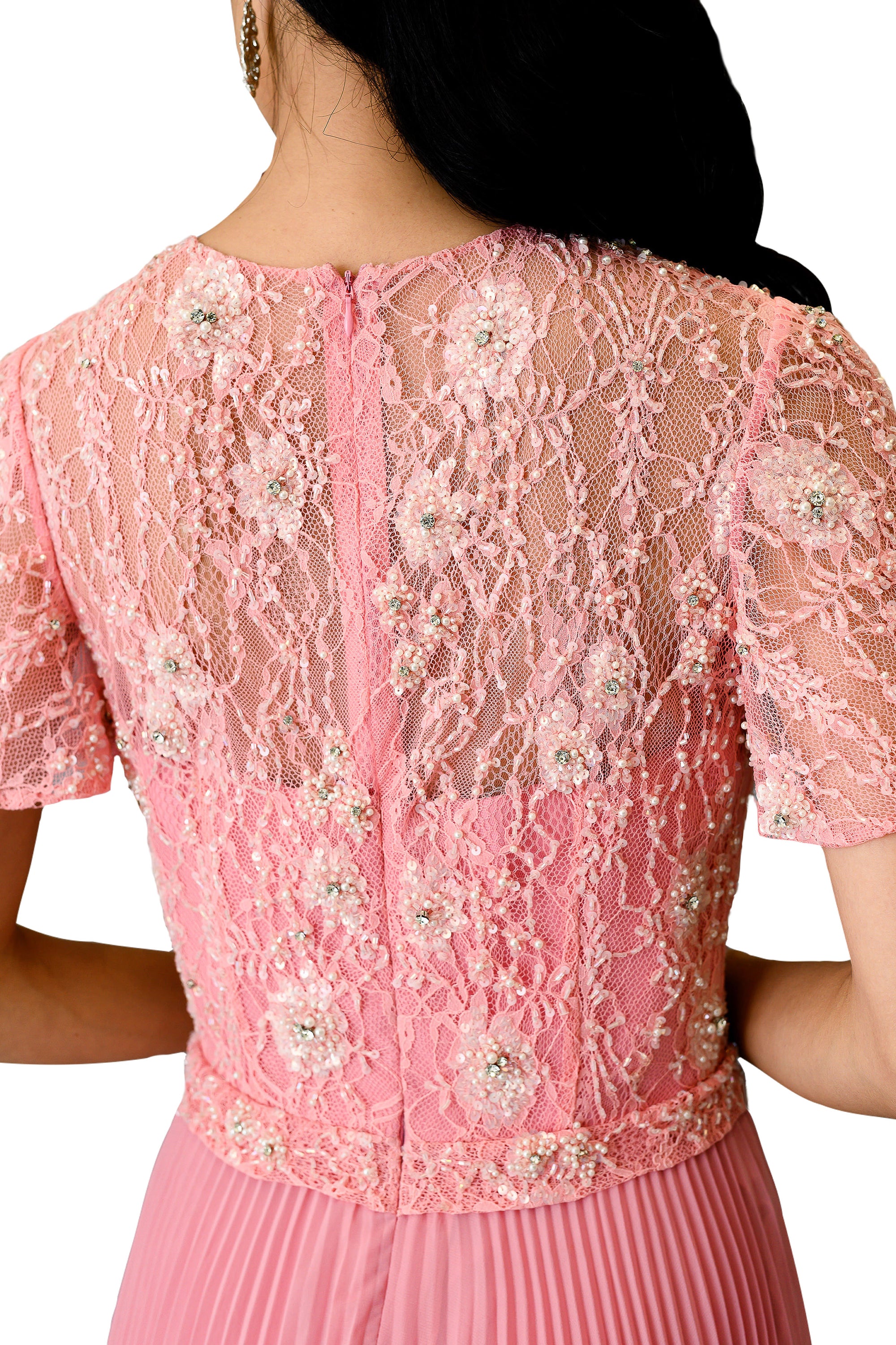 Embroidered Pleated Dress Handcrafted Luxury | Farahnaz NY FARAH NAZ New York Embroidered Pleated Dress Handcrafted Luxury | Farahnaz NY FARAH NAZ New York