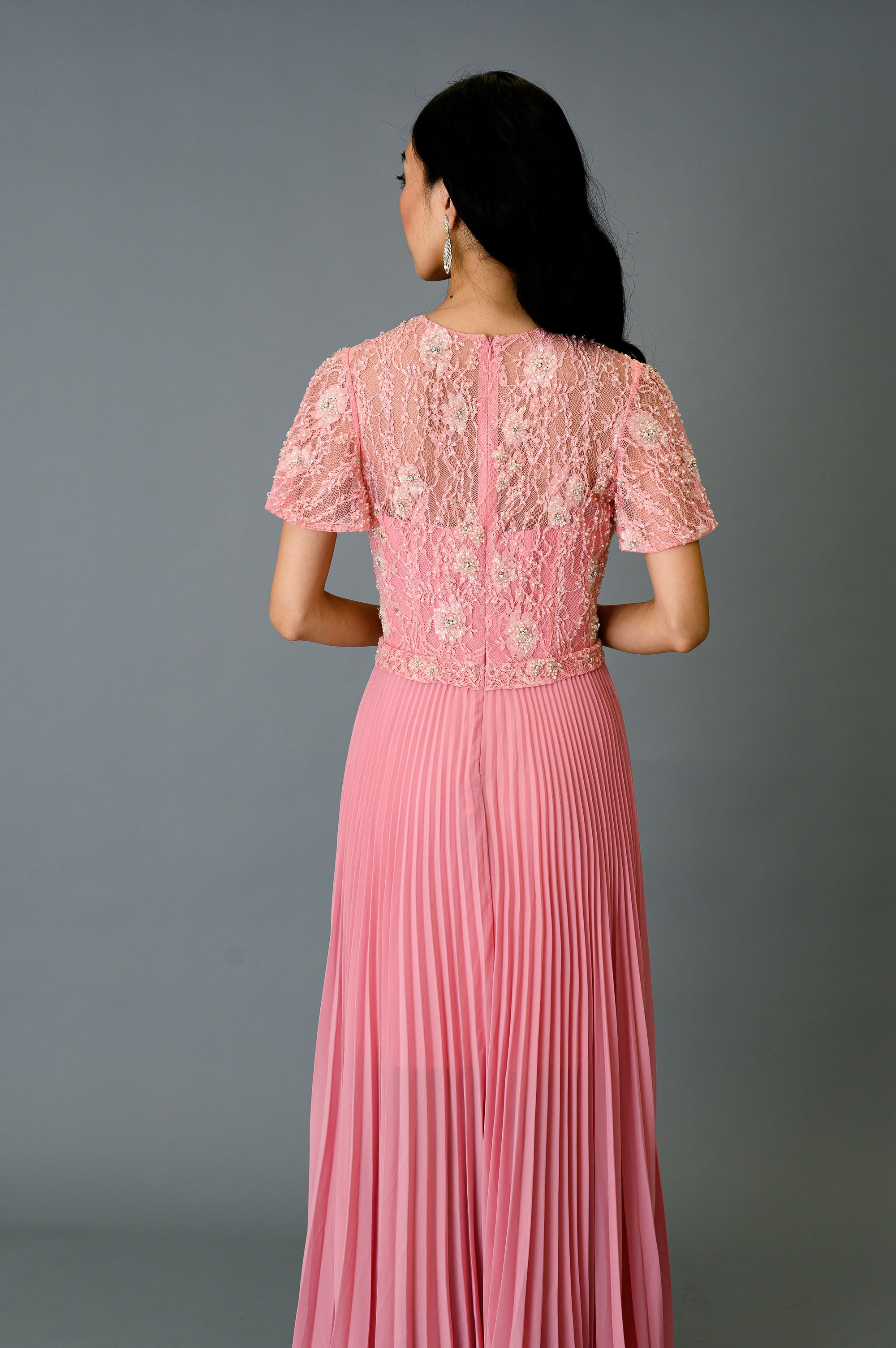 Embroidered Pleated Dress Handcrafted Luxury | Farahnaz NY FARAH NAZ New York Embroidered Pleated Dress Handcrafted Luxury | Farahnaz NY FARAH NAZ New York