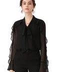 black chiffon blouse